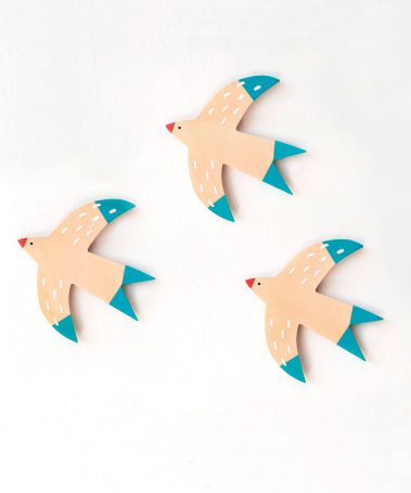 ornamental wooden birds